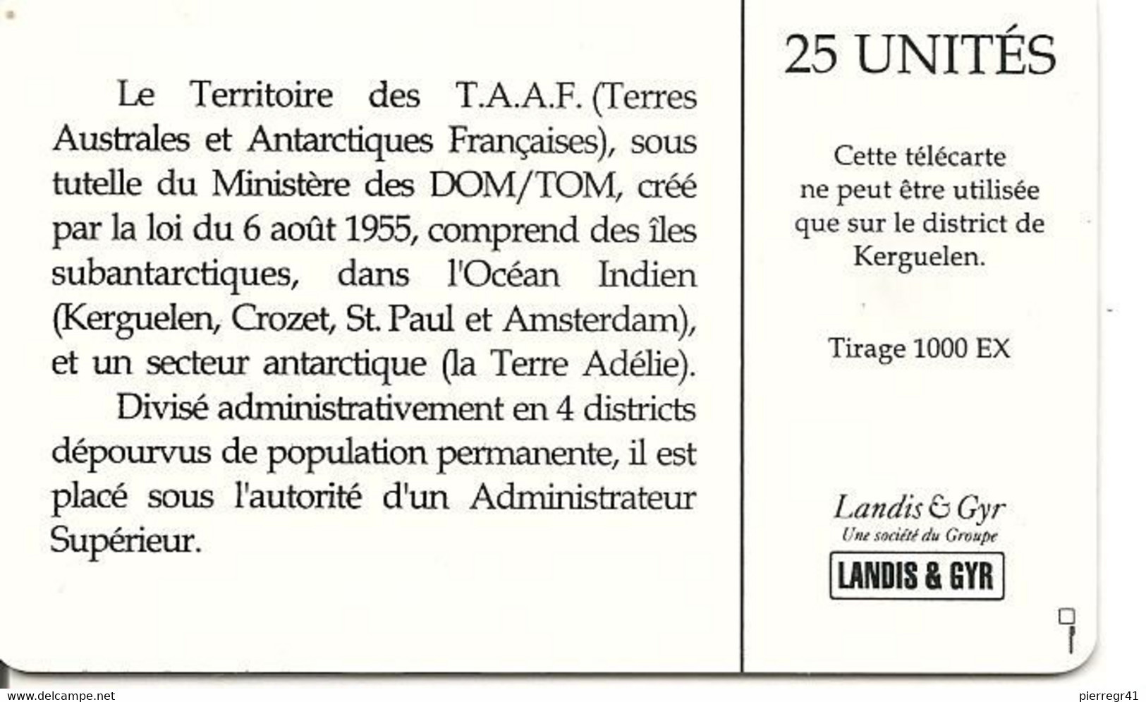 CARTE PUCE-SMART1-TAAF 1-25U-ELEPHANTS DE MER-Armoiries-LUXE-TRES RARE - TAAF - Franz. Süd- Und Antarktisgebiete