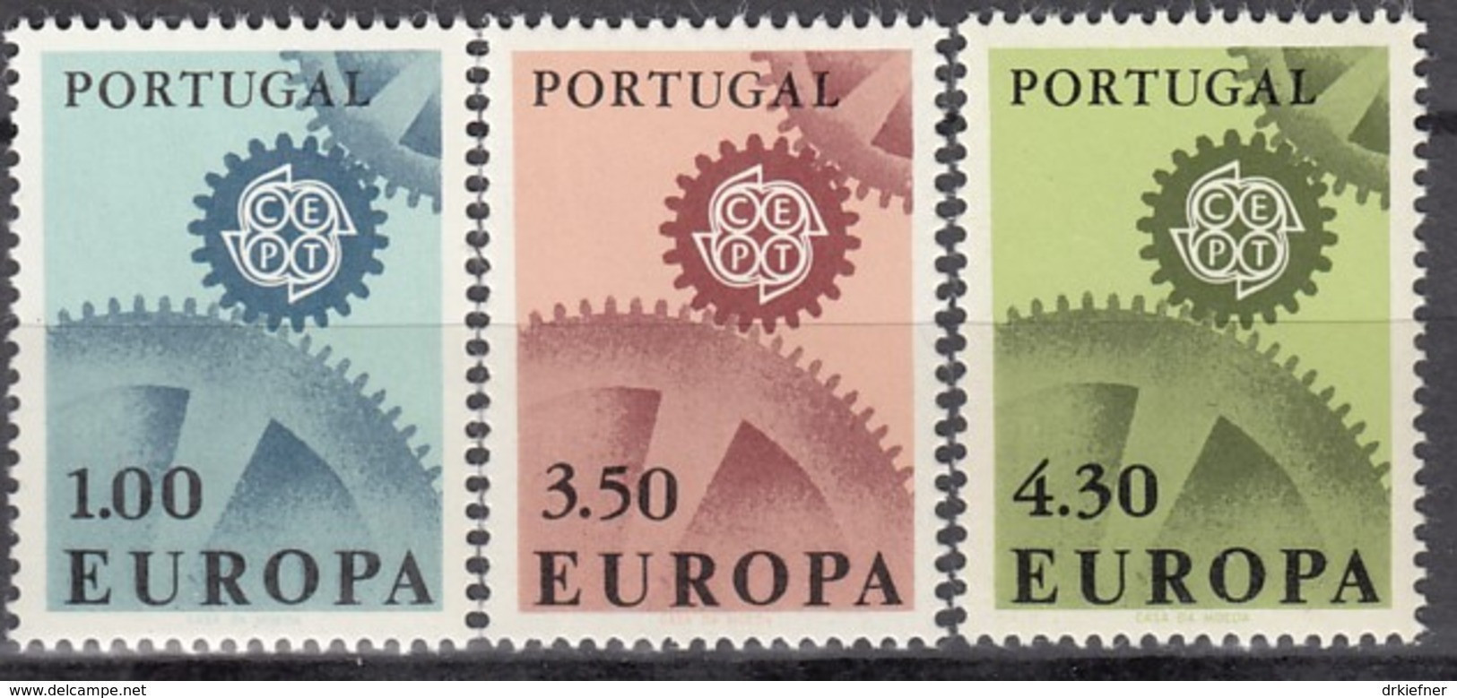 PORTUGAL 1026-1028, Postfrisch **, Europa CEPT 1967, Zahnräder - 1967