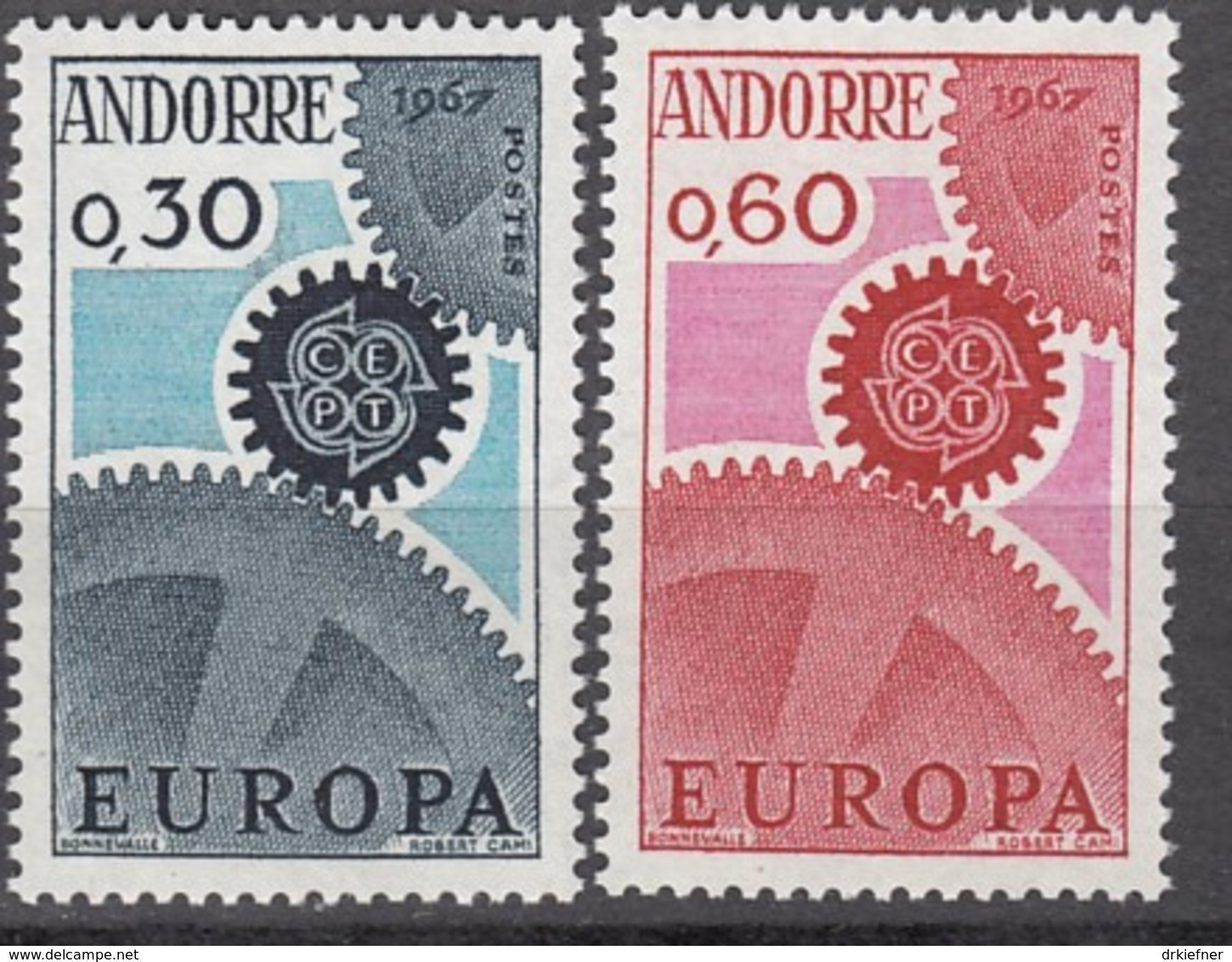 ANDORRA Franz. 199-200, Postfrisch **, Europa CEPT 1967 - Nuevos