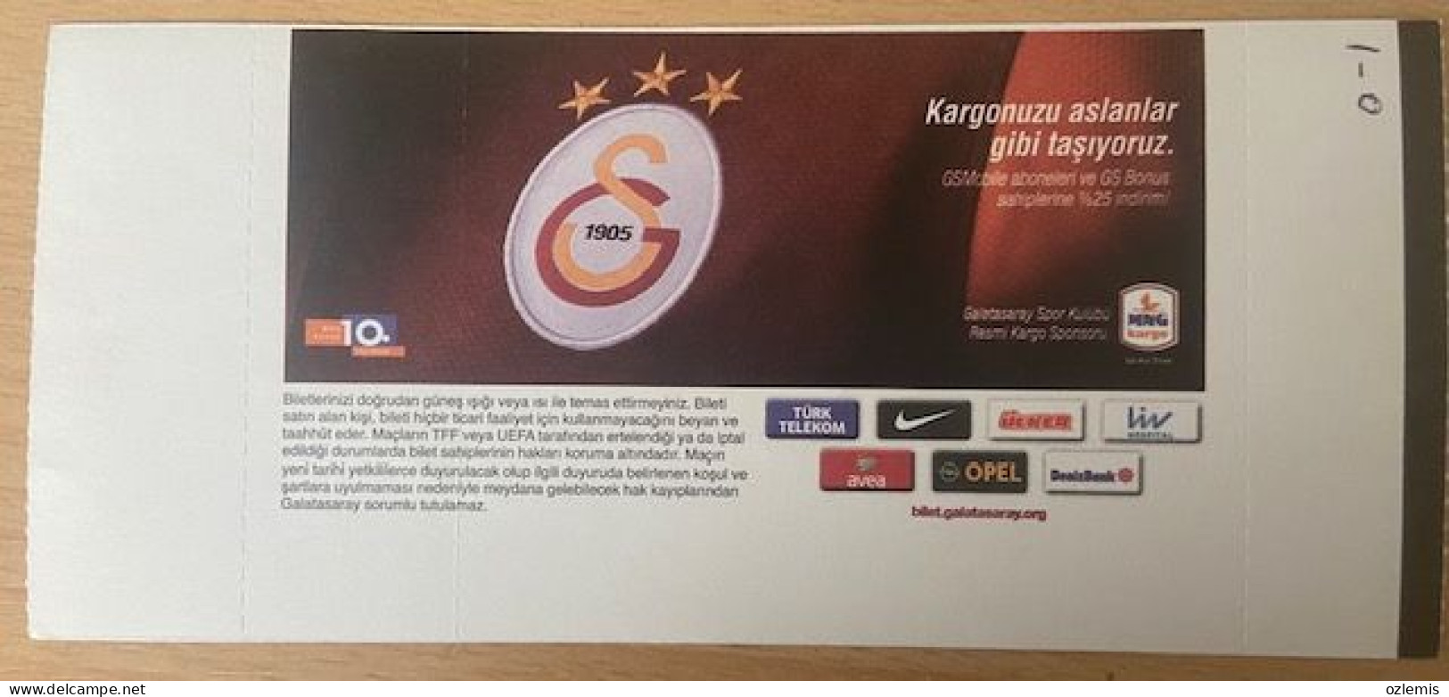 GALATASARAY -FENERBAHCE  ,MATCH TICKET ,2014 - Eintrittskarten