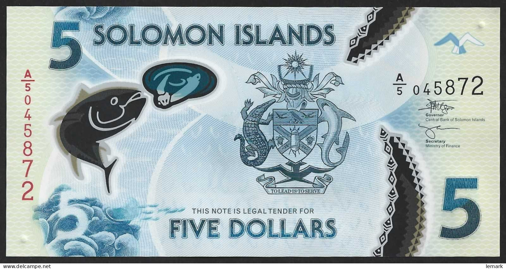 Solomon Islands 5 Dollar 2022 P38 (2) UNC - Solomonen