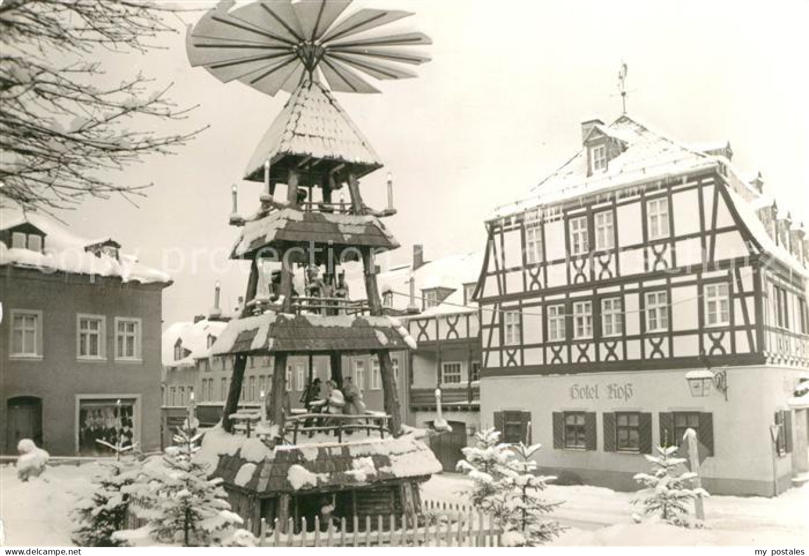 73038028 Zwoenitz Hotel Ross Markt Zur Weihnachtszeit Zwoenitz - Zwönitz