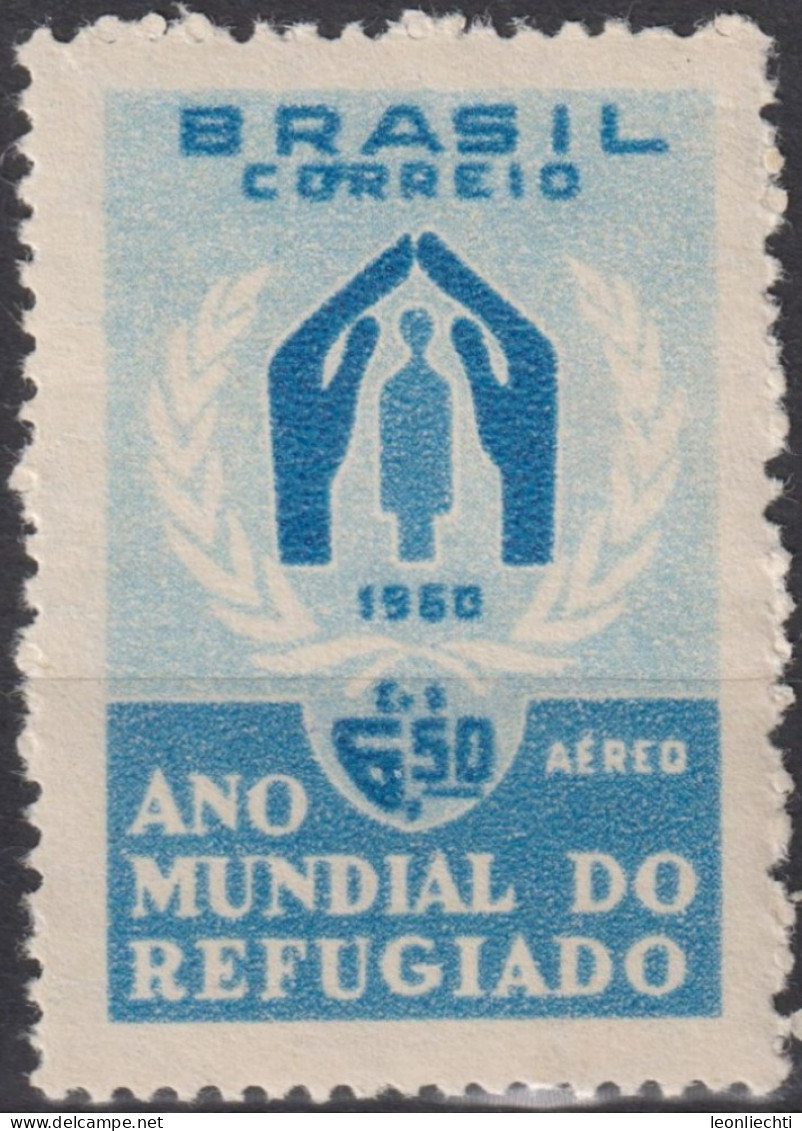 1960 Brasilien AEREO ** Mi:BR 977, Sn:BR C94, Yt:BR PA82, World Refugee Year - Posta Aerea (società Private)