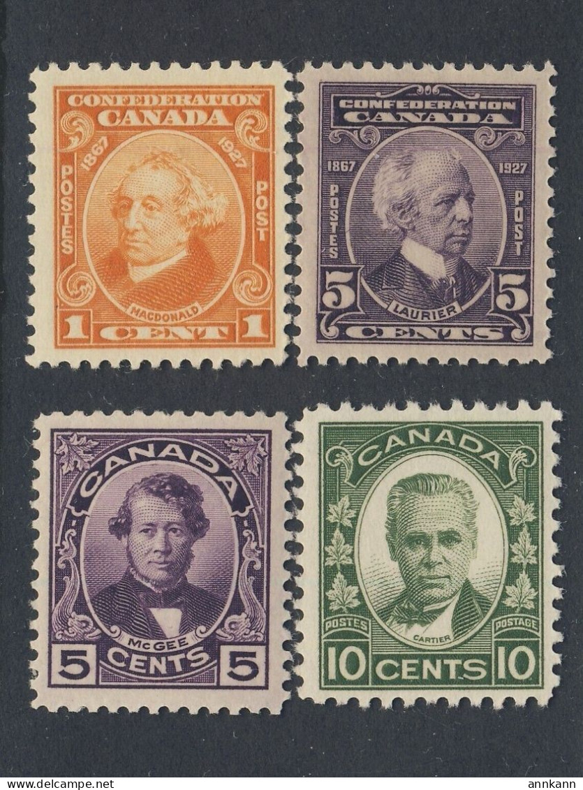 4x Canada MH VF Stamps #141-1c 144-5c 146-5c 190-10c Guide Value = $30.00 - Neufs