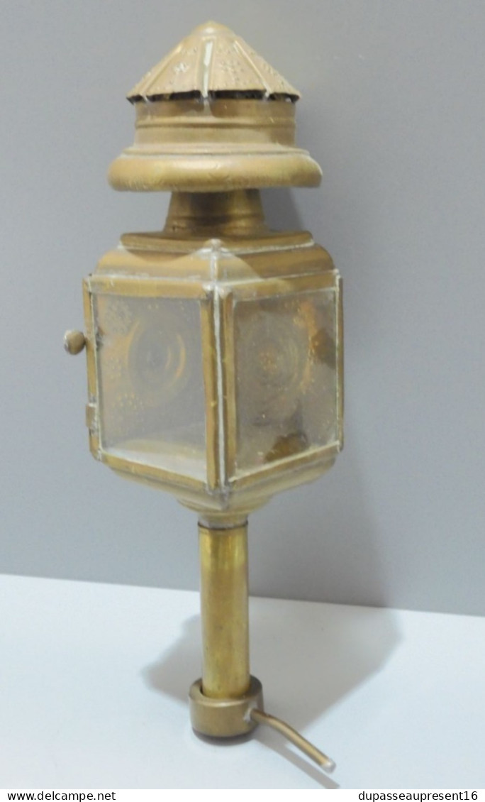 -ANCIENNE LAMPE LANTERNE à BOUGIE  laiton ARTISANALE AFRIQUE du NORD déco XXe    E