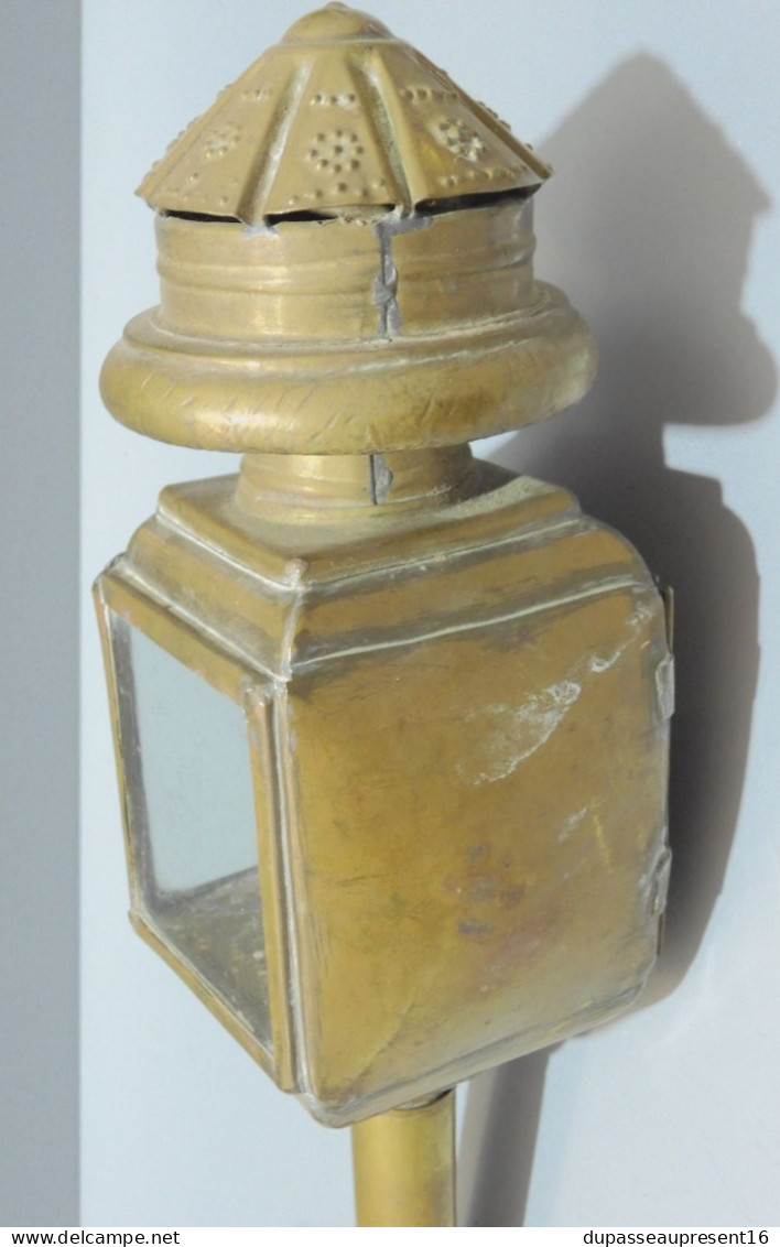 -ANCIENNE LAMPE LANTERNE à BOUGIE  laiton ARTISANALE AFRIQUE du NORD déco XXe    E
