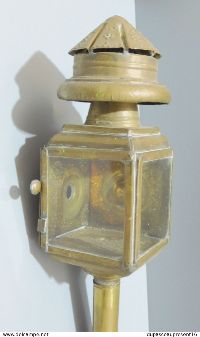 -ANCIENNE LAMPE LANTERNE à BOUGIE  laiton ARTISANALE AFRIQUE du NORD déco XXe    E