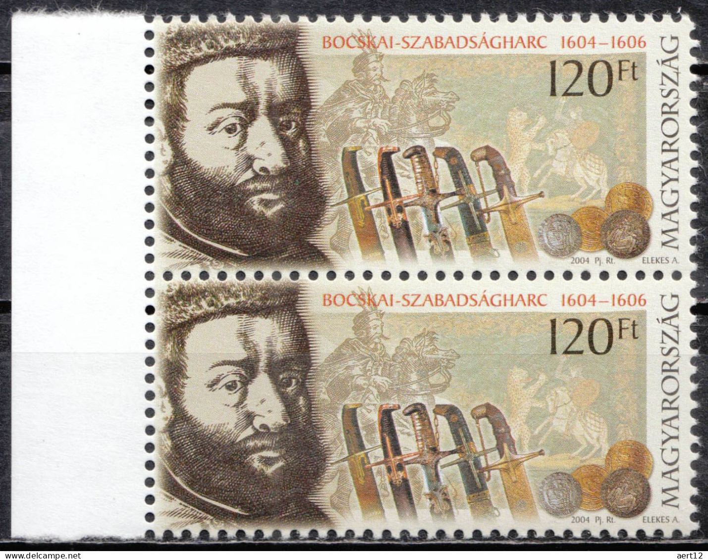 2004, Hungary, Bocskai, Anniversaries And Jubilees, Battle, Coins, Horses, 2 Stamps, MNH(**), HU 4954x2 - Ongebruikt