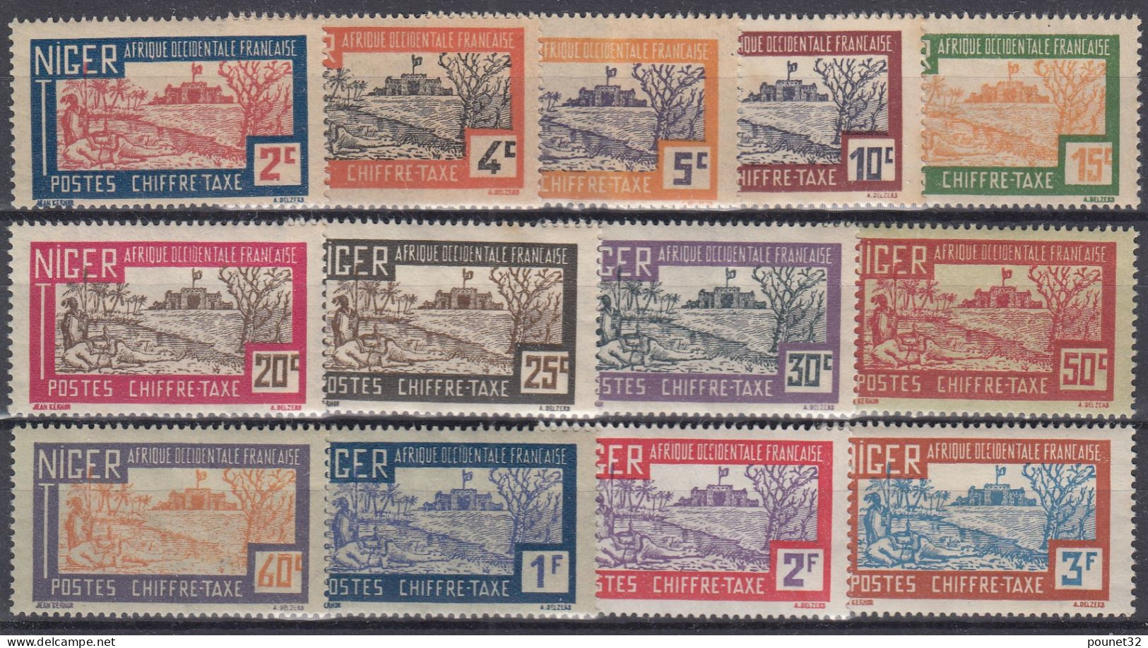 TIMBRE NIGER SERIE TAXE N° 9/21 NEUFS GOMME COLONIALE TRACE DE CHARNIERE - A VOIR - Unused Stamps