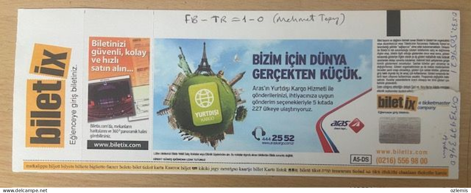 FENERBAHCE - TRABZONSPOR ,MATCH TICKET ,2011 - Tickets & Toegangskaarten