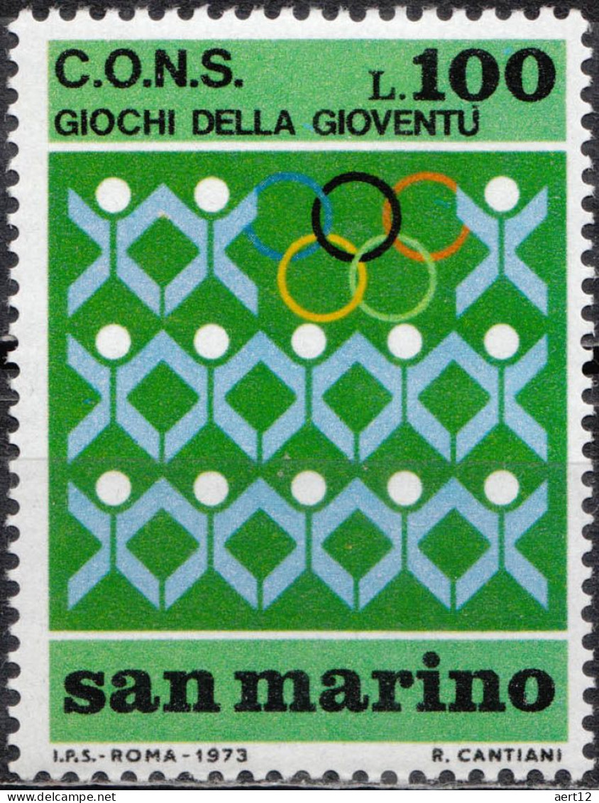 1973, San Marino, 5th Youth Games, Olympic Games, Sports, 1 Stamps, MNH(**), SM 1028 - Unused Stamps