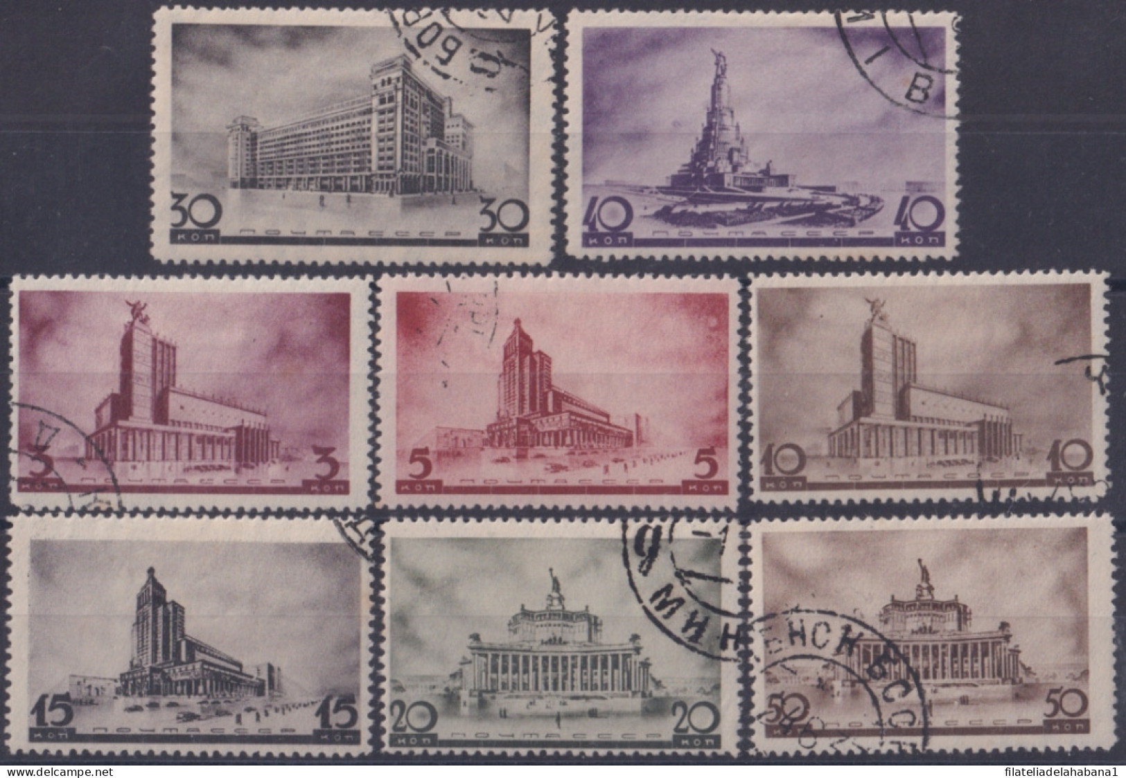 F-EX48422 RUSSIA 1937 USED SOVIET ARCHITECTURE.  - Usados