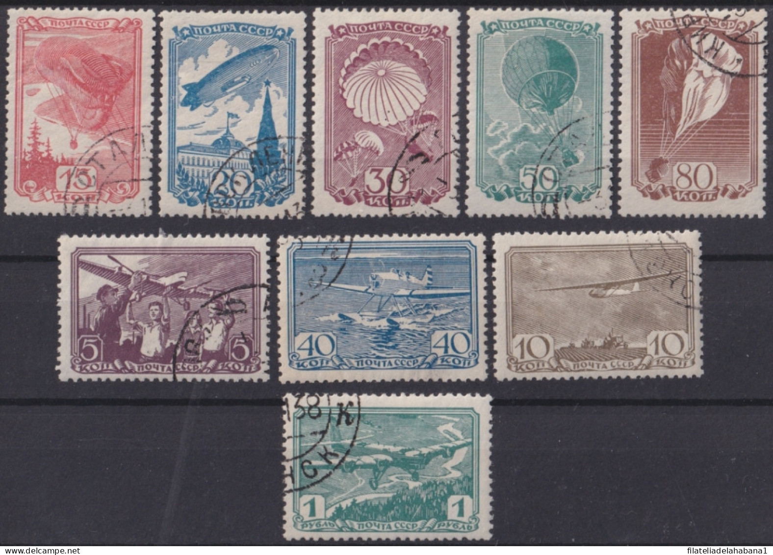 F-EX48429 RUSSIA 1938 USED ZEPPELIN FLIGHT AVIATION AIRPLANE.  - Used Stamps