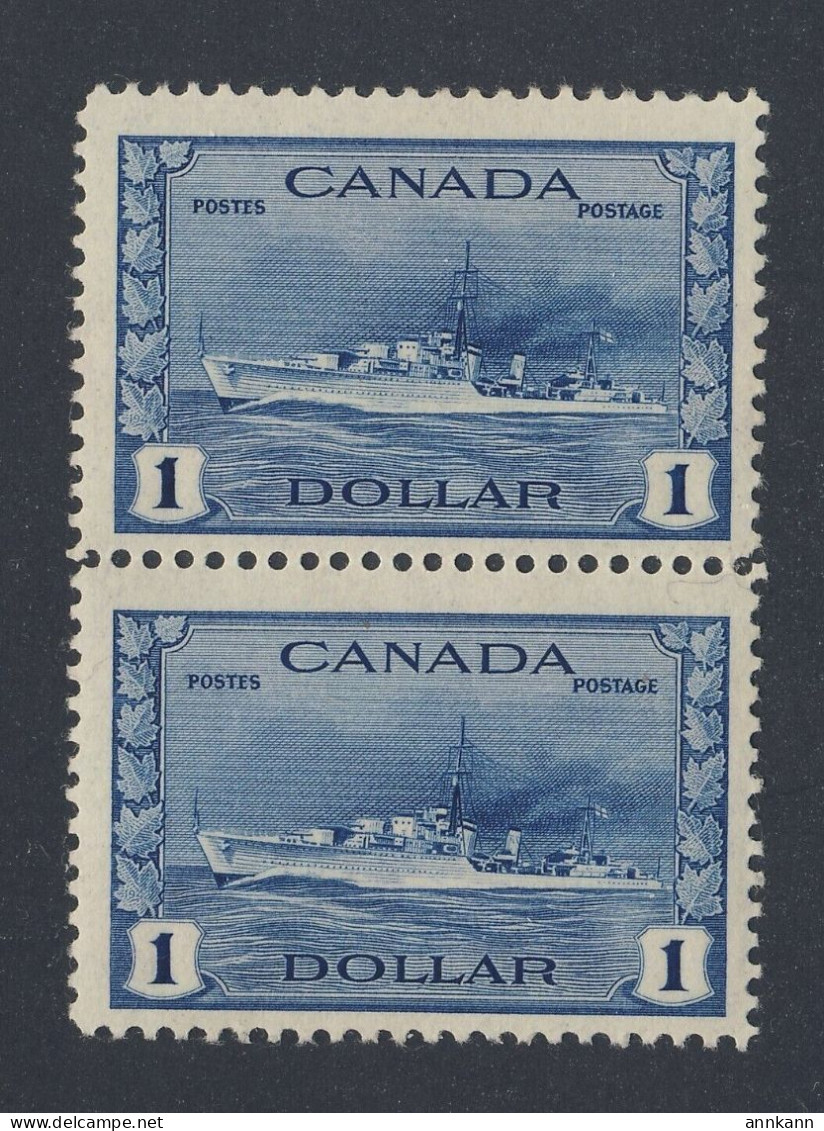 2x Canada WW2 Stamps; Pair Of #262-$1.00 MNH F/VF Guide Value = $210.00 - Nuevos
