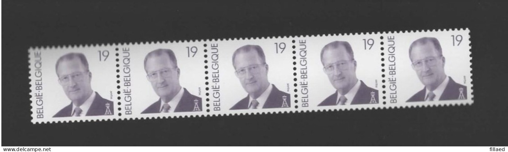 Belgie R86** Strook Van 5 - Coil Stamps