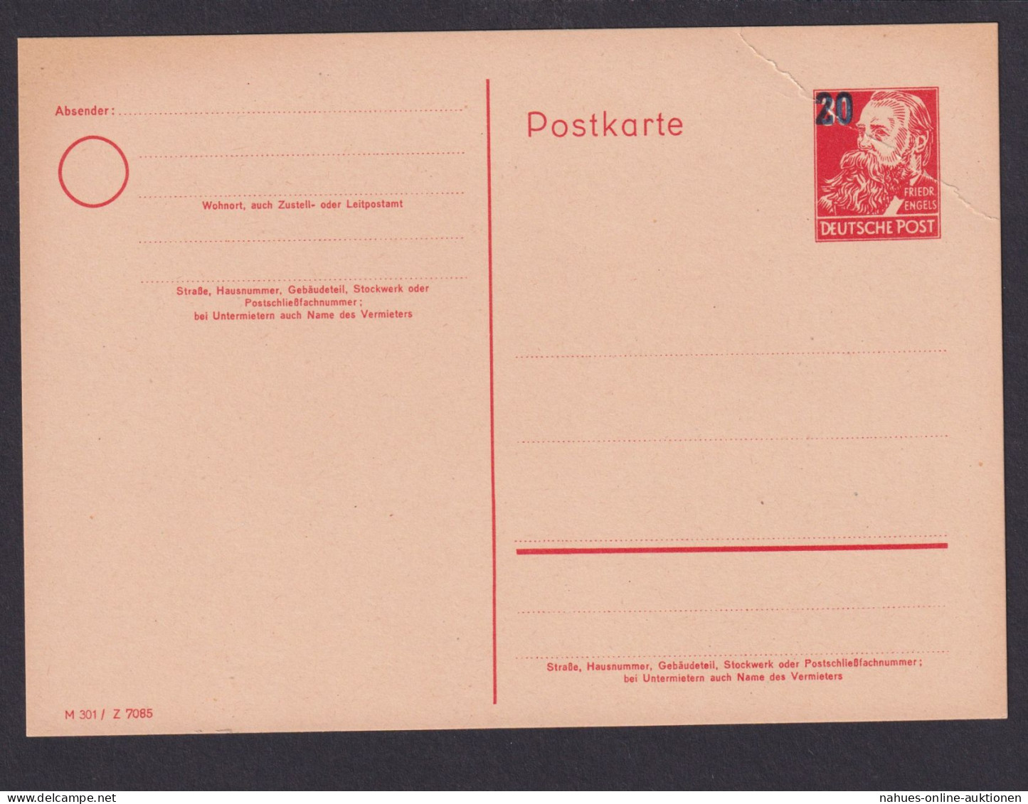 DDR Ganzsache P 42 02 Aufdruck 20 Auf 20 Pfg. Köpfe Luxus Kat.-Wert 23,00 - Cartes Postales - Oblitérées