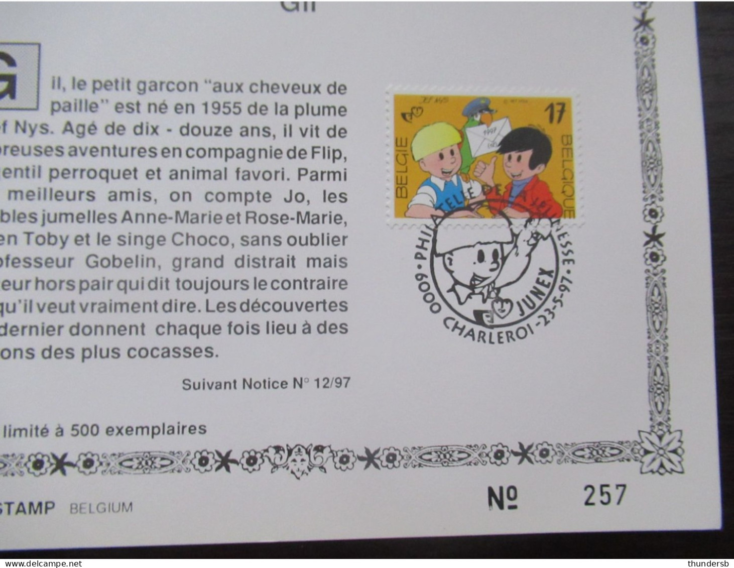 2707 'Philatélie De La Jeunesse: Gil' - Tirage Limité à 500 Exemplaires! - Documenti Commemorativi