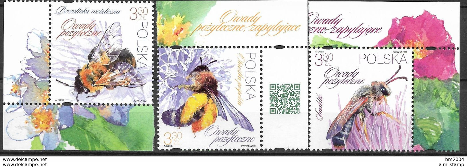 2021 Polen Mi.  5292-7 **MNH   Nützliche Insekten. - Unused Stamps