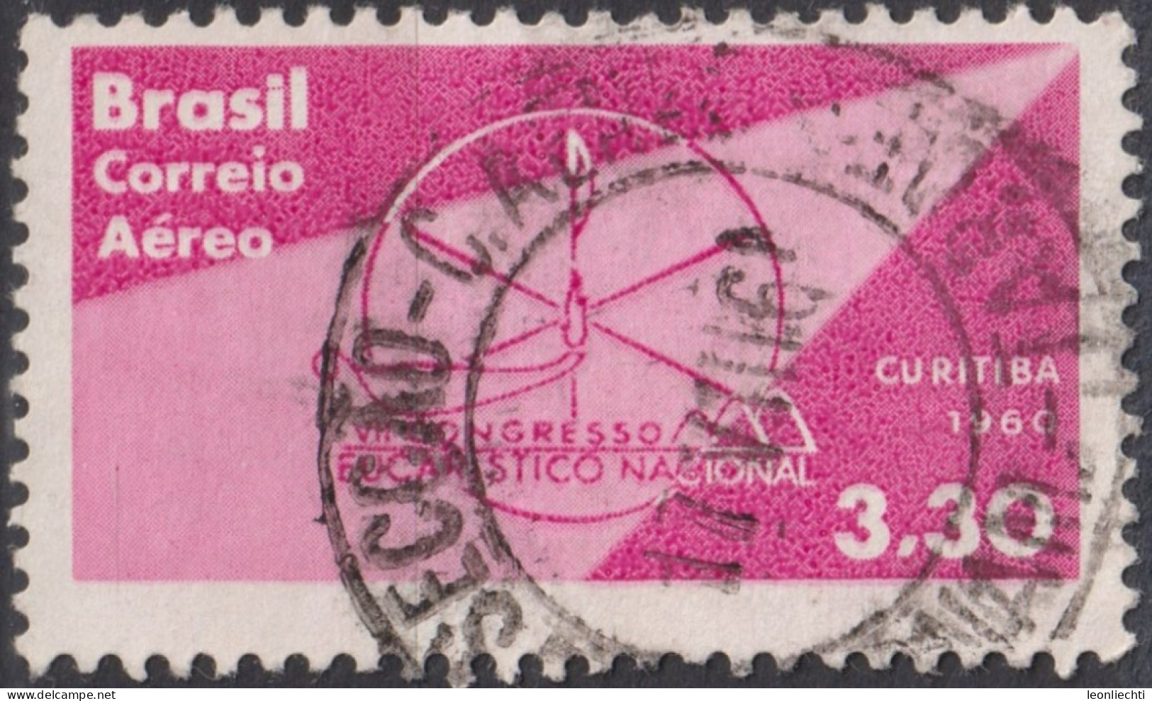 1960 Brasilien AEREO ° Mi:BR 983, Sn:BR C99, Yt:BR PA87, 7th Eucharistic Congress - Usados