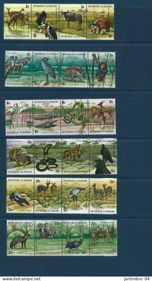 1977 BURUNDI 709-32+ PA 445-68 ** Animaux, Oiseaux, Série Complète, Côte 196.50 - Neufs