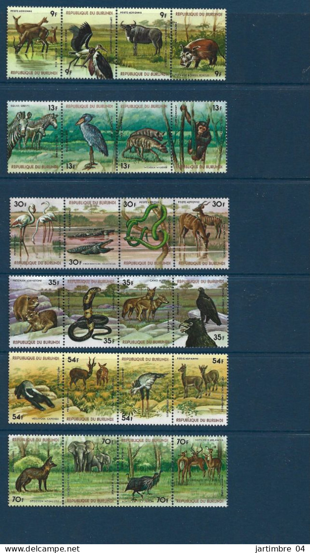 1977 BURUNDI 709-32+ PA 445-68 ** Animaux, Oiseaux, Série Complète, Côte 196.50 - Neufs