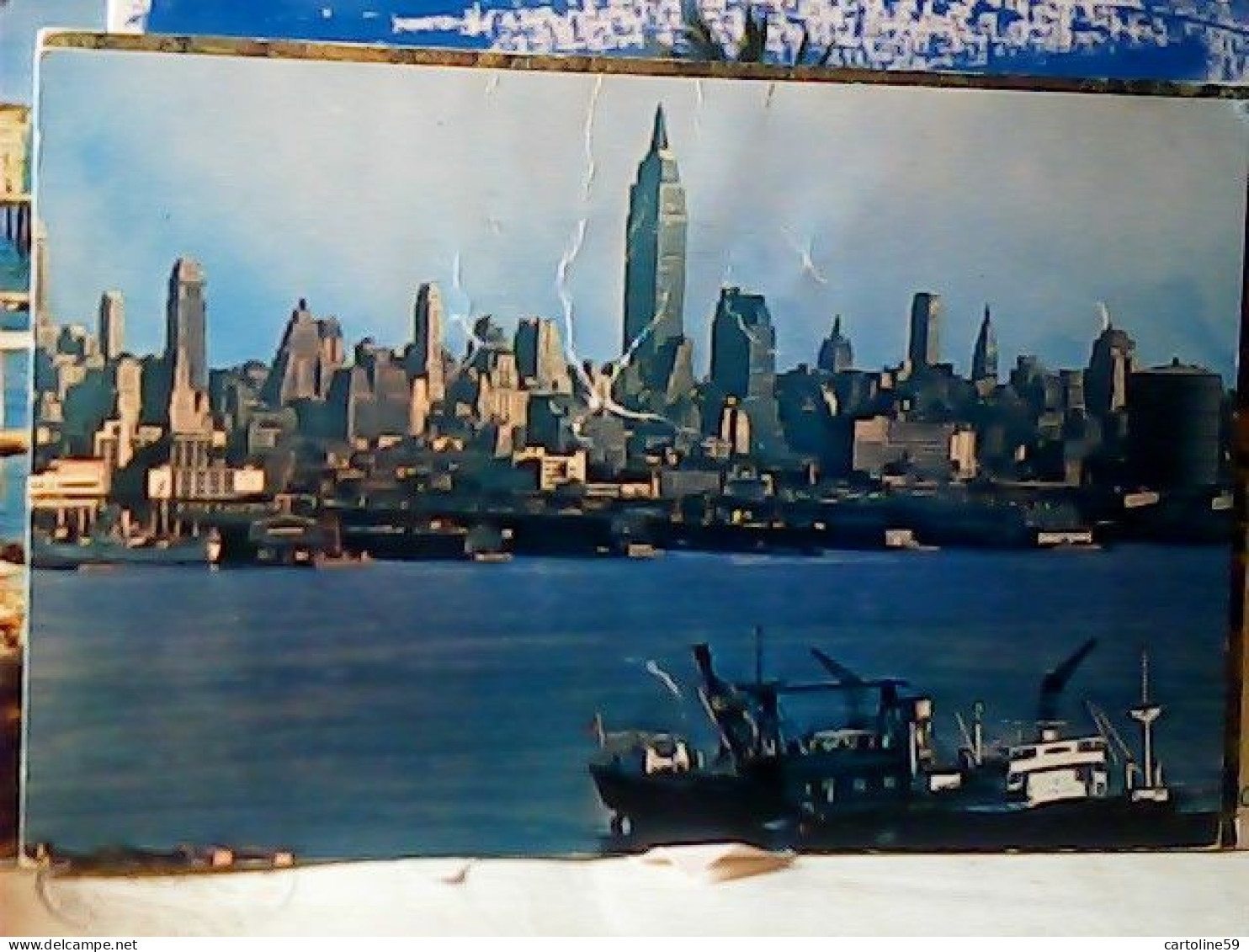 USA NEW YORK HARBOR PORTO NAVE SHIP CARGO VB1959 JU4973 PIEGA - Manhattan