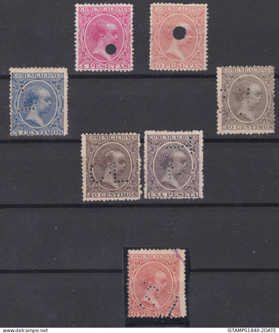 00609/ Spain 1889+ King Alfonso XIII Telegraph Mint / Unused Selection To 10p (7) - Collections