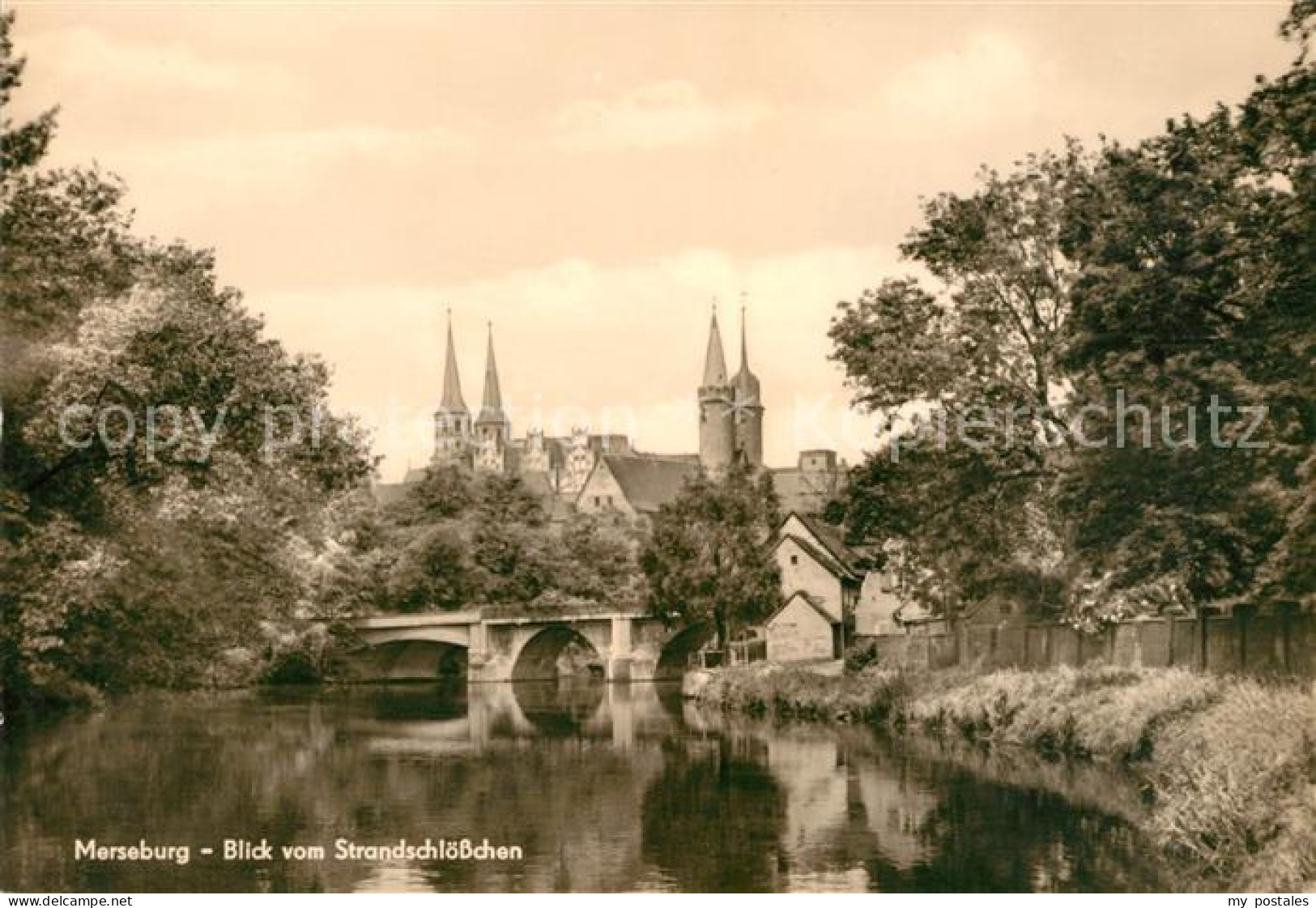 73034421 Merseburg Saale Blick Vom Strandschloesschen Merseburg Saale - Merseburg