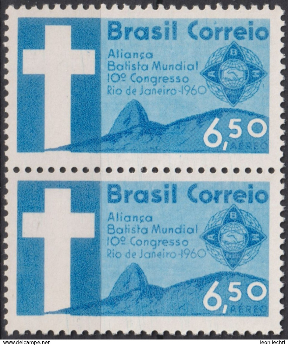 1960 Brasilien AEREO ** Mi:BR 984, Sn:BR C100, Yt:BR PA88, 10th Baptist World Congress - Ongebruikt