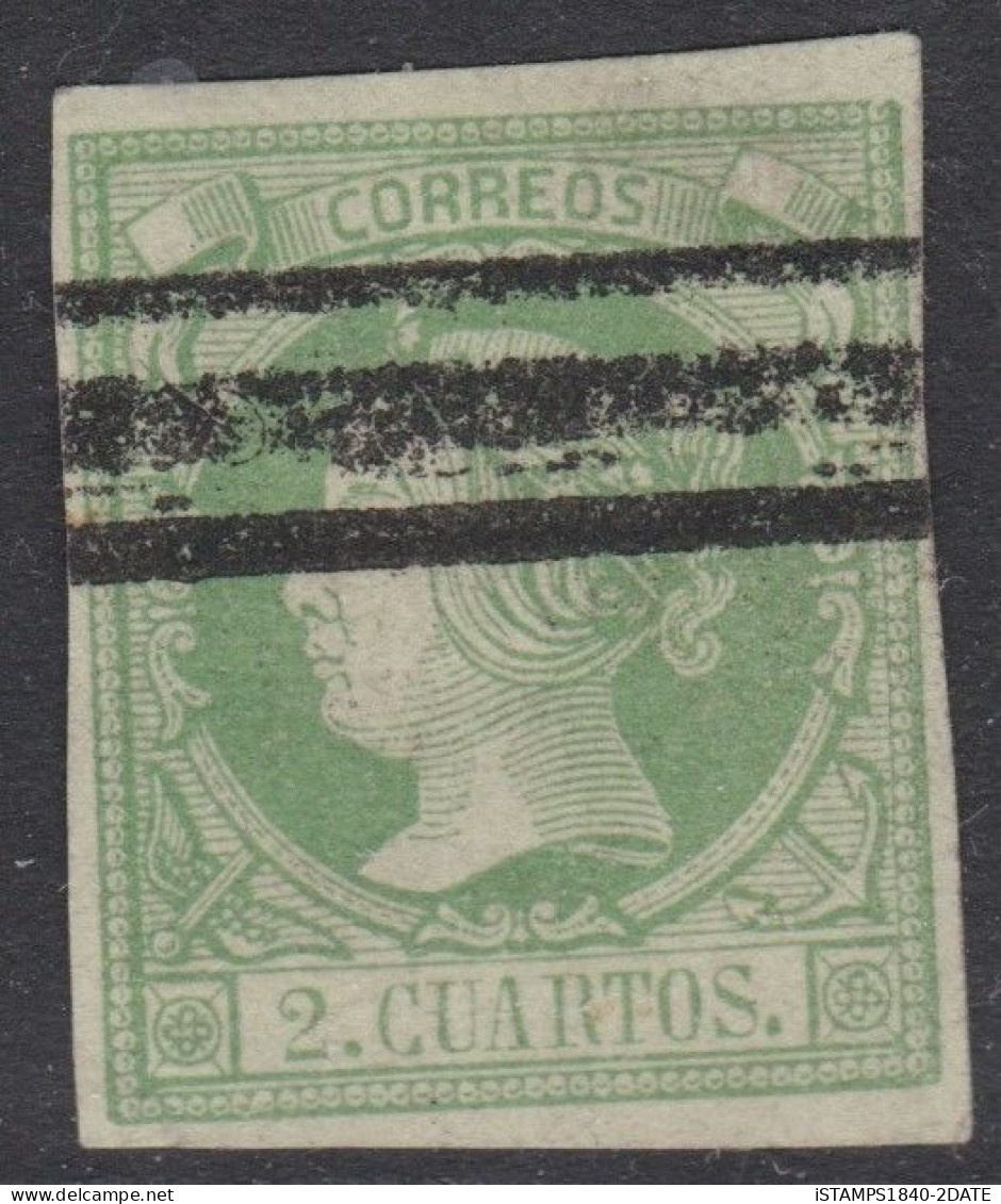00614/ 1860 Sg6d 2c Green On Green Unused Remainder Queen Isabella II - Collezioni