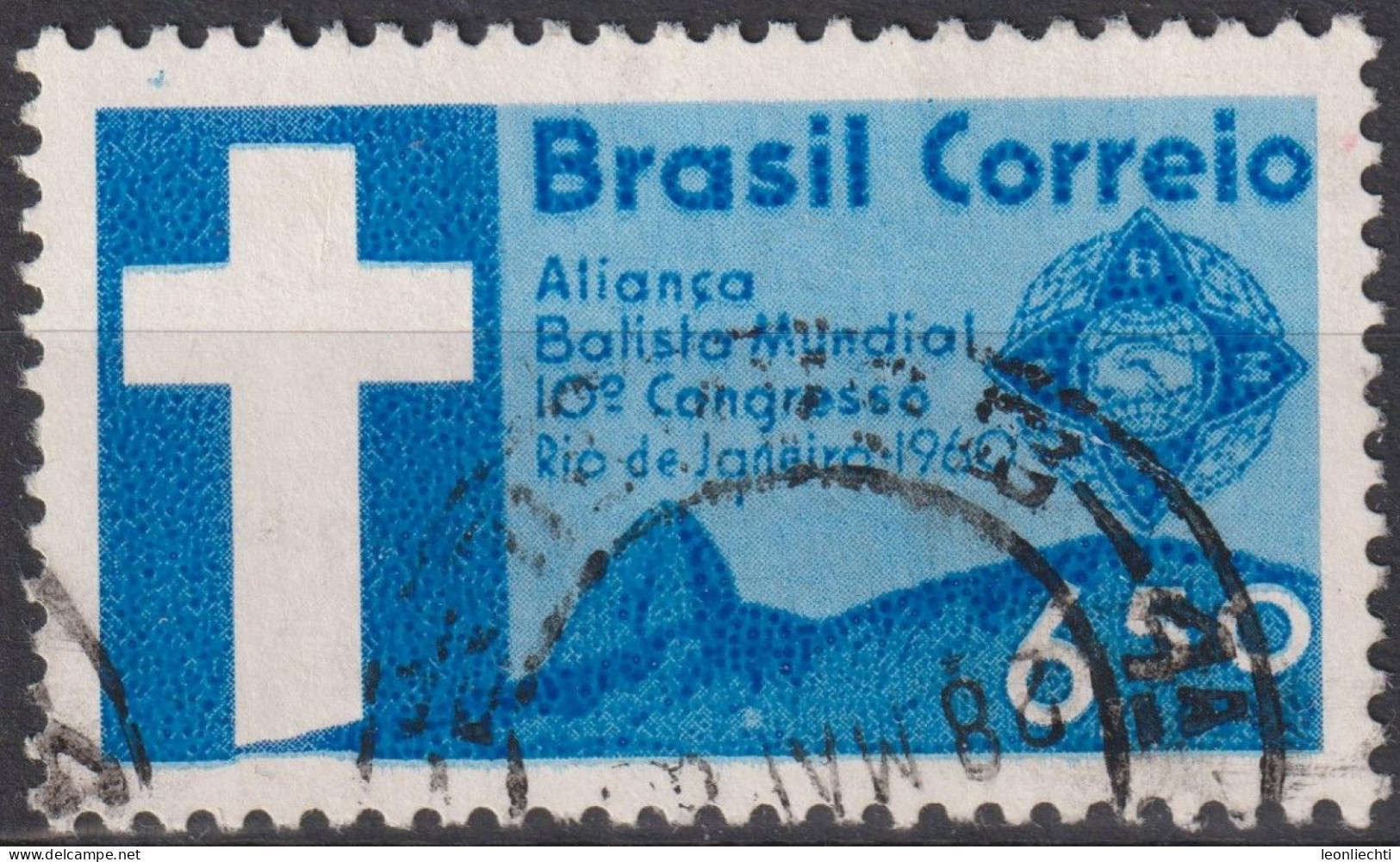 1960 Brasilien AEREO ° Mi:BR 984, Sn:BR C100, Yt:BR PA88, 10th Baptist World Congress - Usados