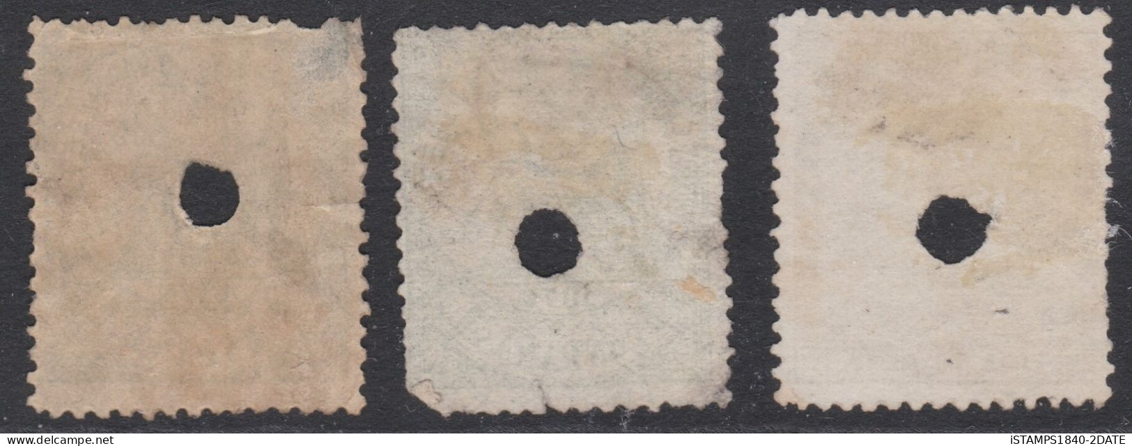 00619/ Spain 1873/74 Mint Telegraphed (Drilled Hole) X3 Allegorical Figure Of Peace + Justice - Sammlungen