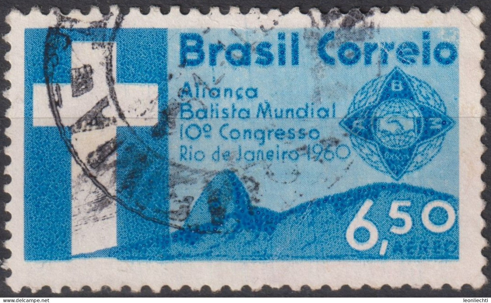 1960 Brasilien AEREO ° Mi:BR 984, Sn:BR C100, Yt:BR PA88, 10th Baptist World Congress - Luchtpost