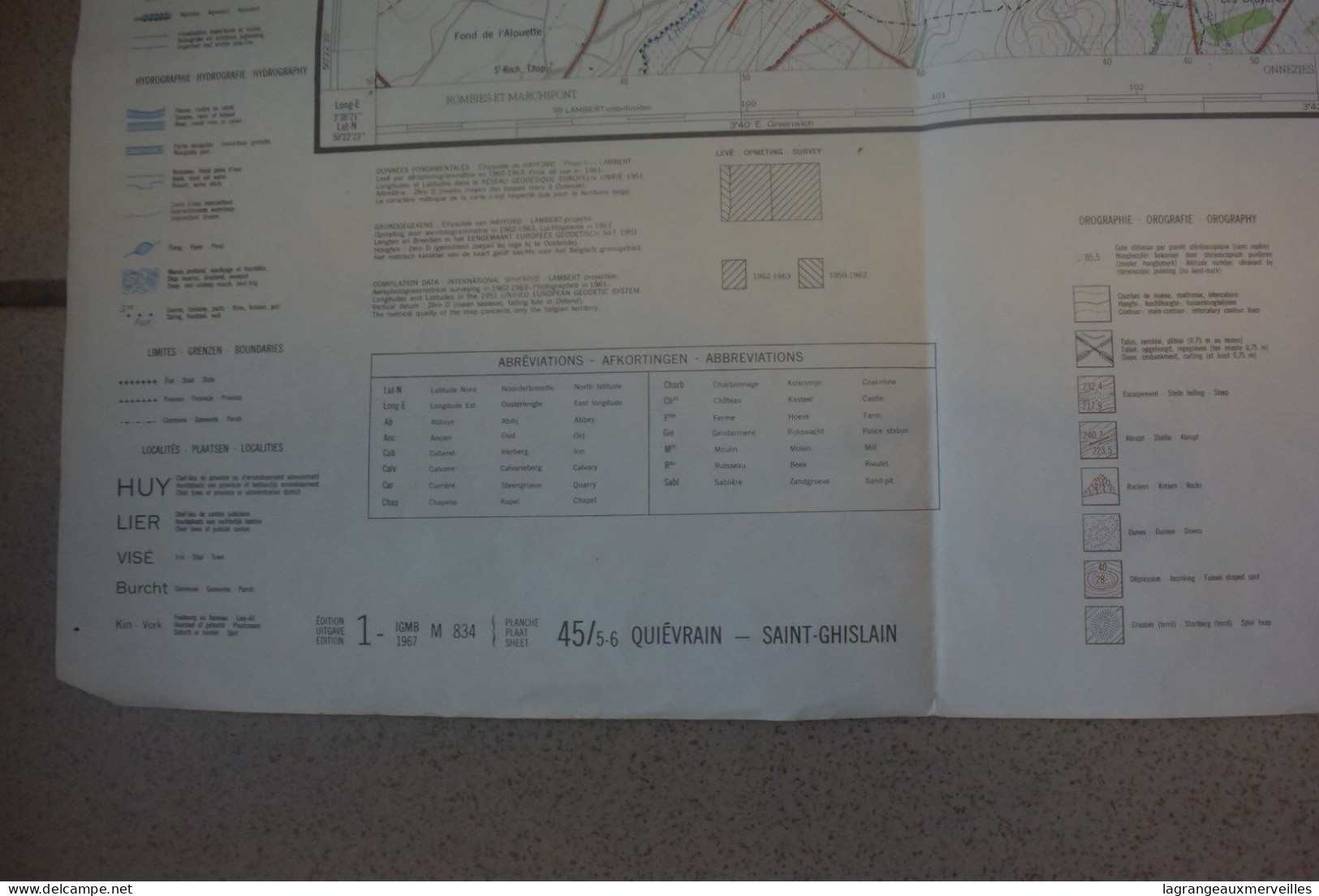 C69 Carte Belgique - Hainaut - Saint Ghislain - 1/25.000. - Mapas Topográficas