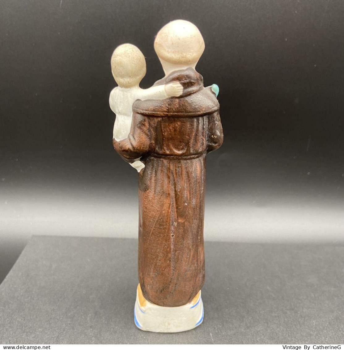 Statuette Saint Antoine De Padoue Miniature Porcelaine Biscuit Ht13cm #240031 - Religieuze Kunst