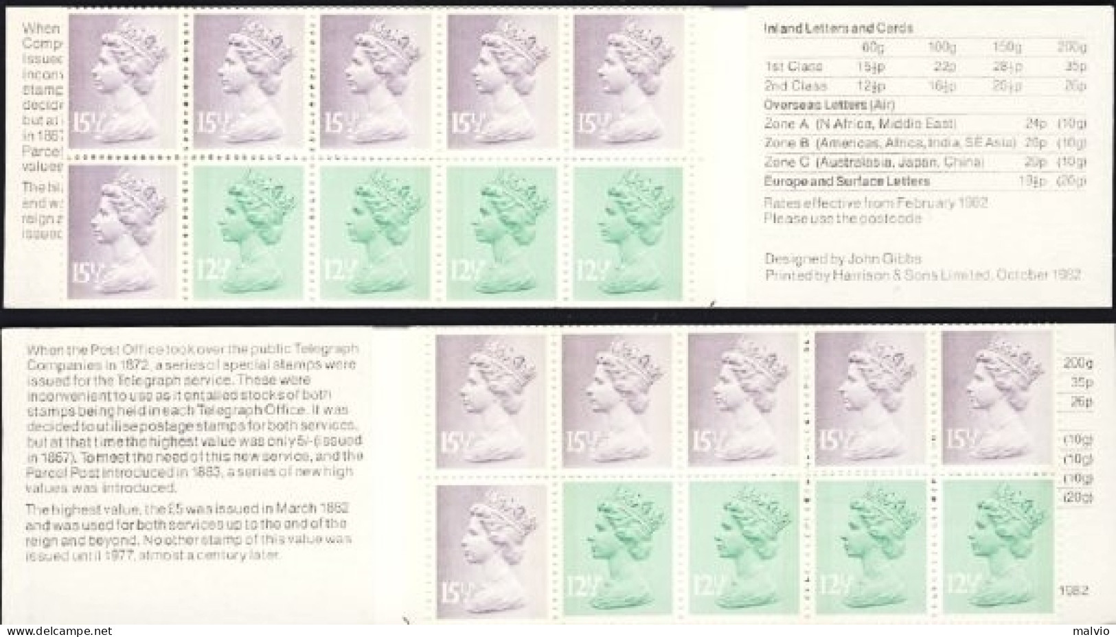 1982-Gran Bretagna Libretto Lst. 1,43 Postal History VI AS + AD - Libretti