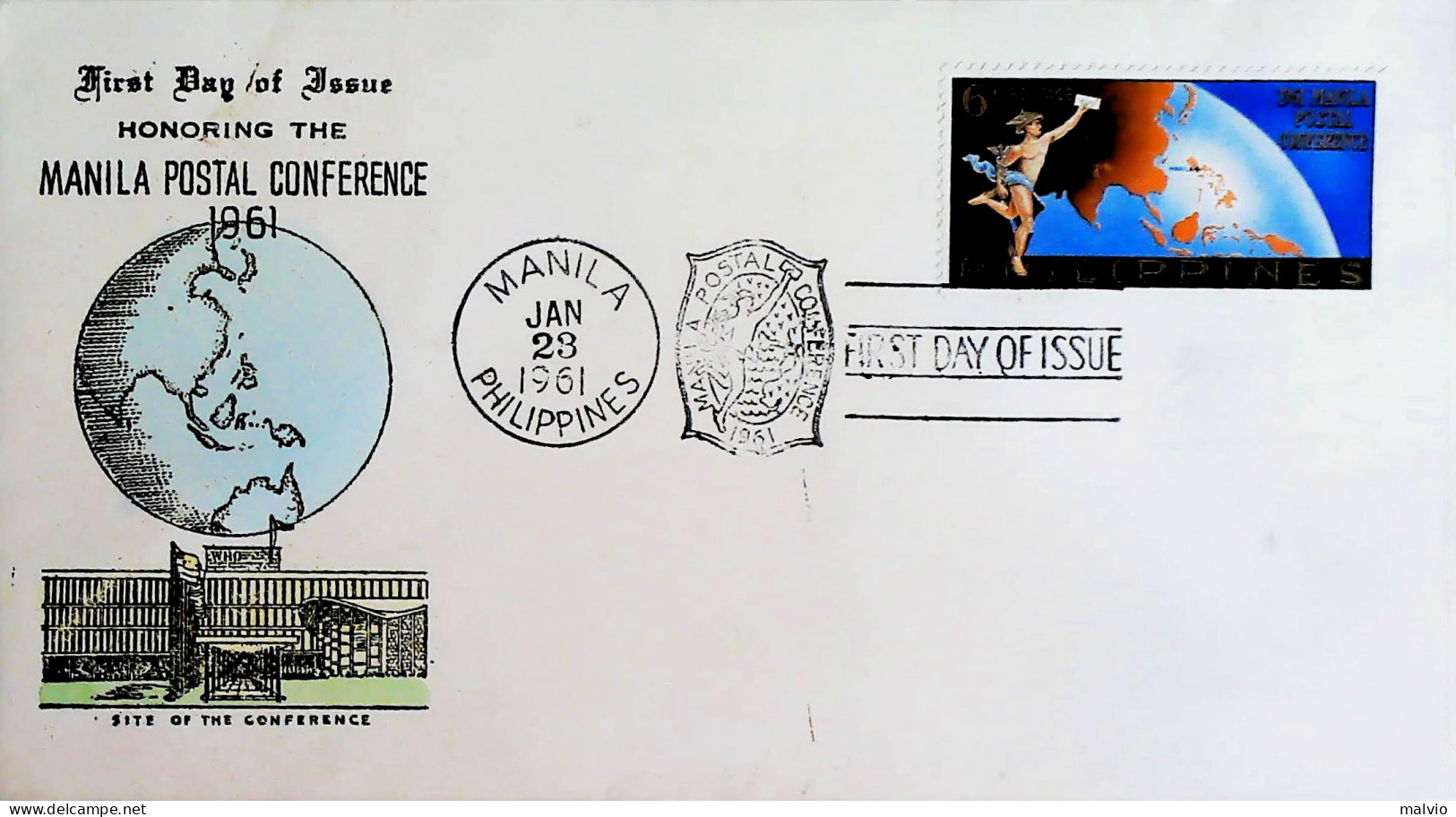 1961-Filippine Conf. Postale Manila Serie Cpl. (510+PA 63) Su Due Buste Fdc - Filippine