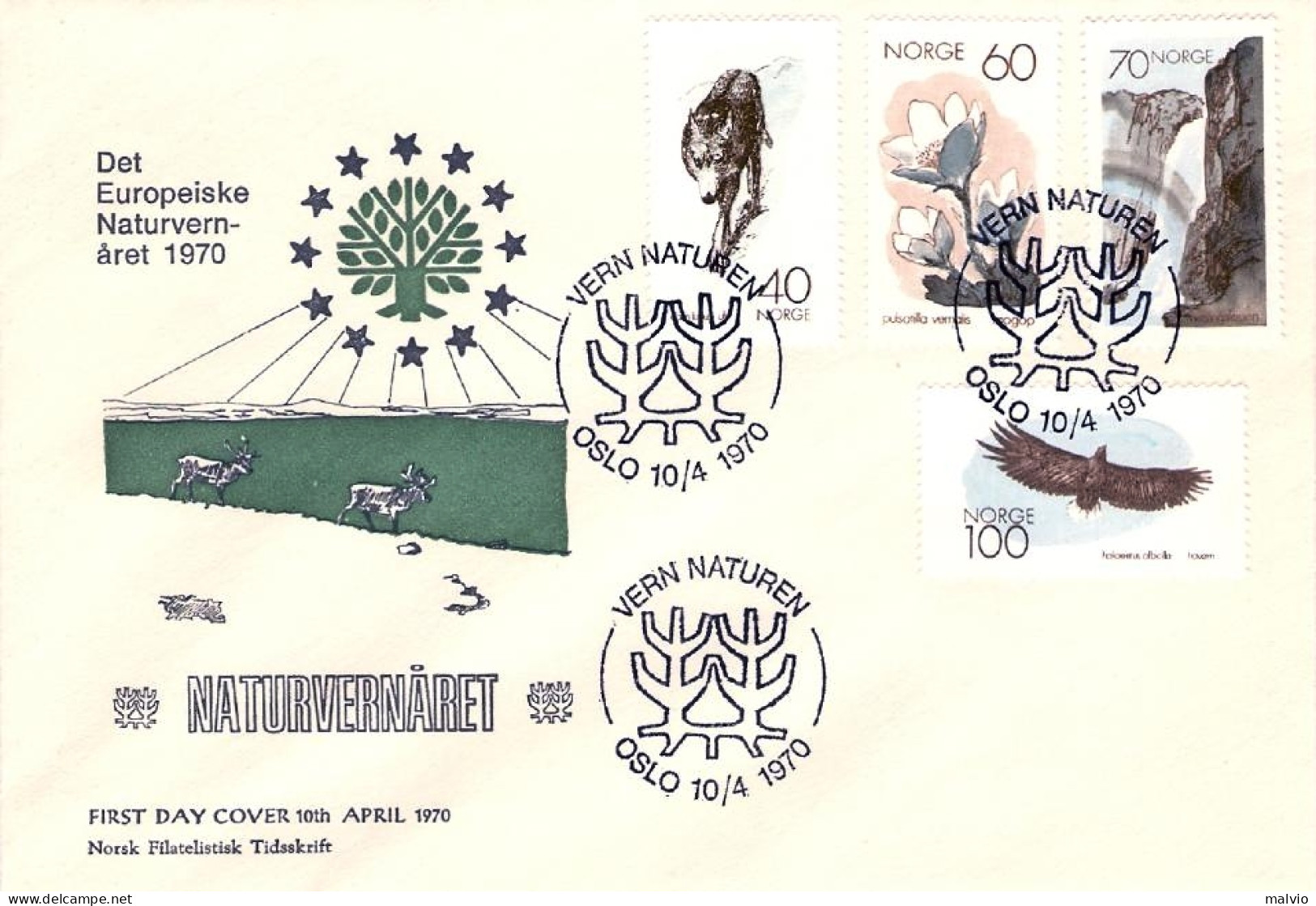 1970-Norvegia S.4v."anno Europeo Per La Conservazione Della Natura"su Fdc Illust - FDC