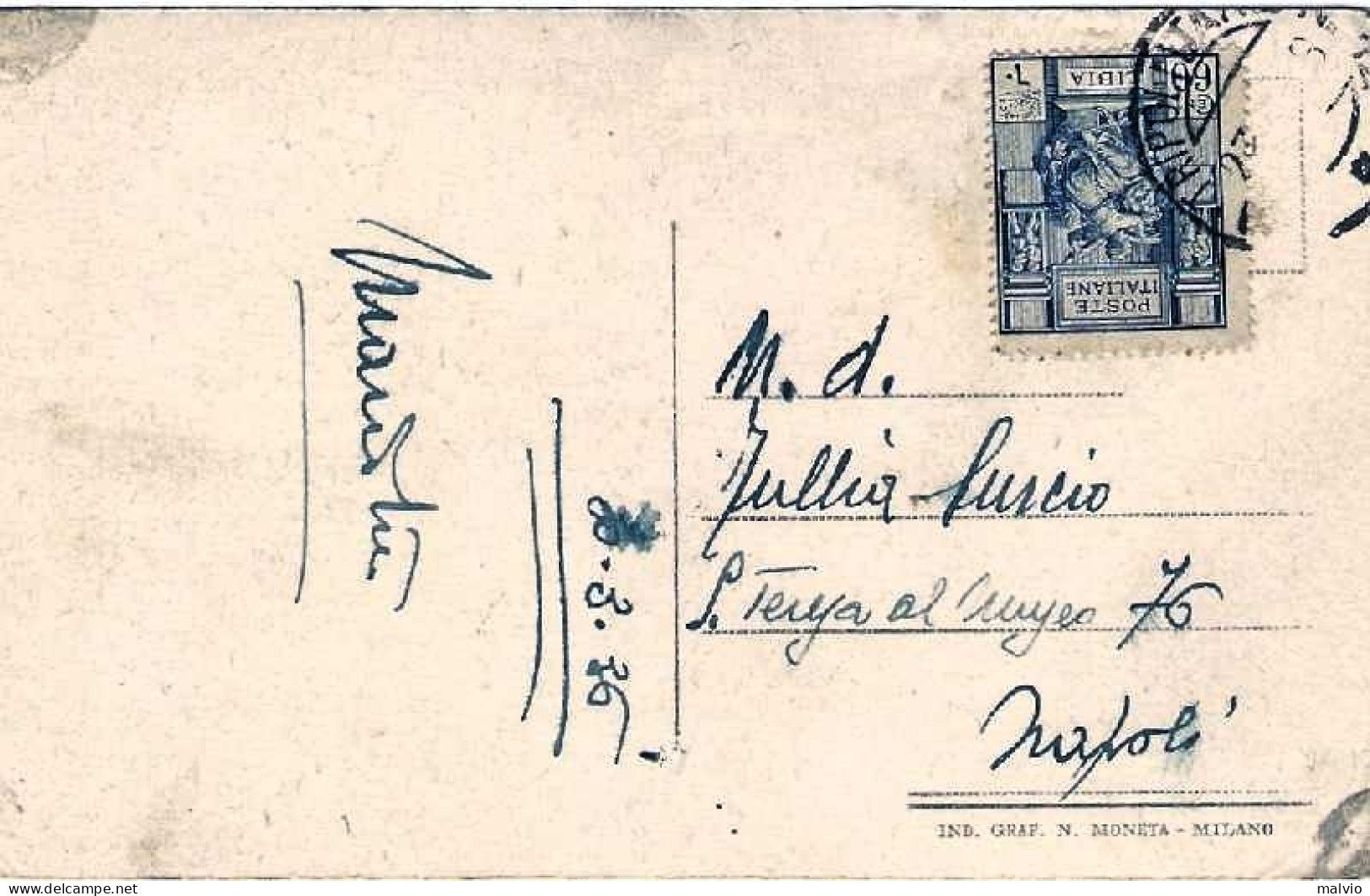 1936-Africa Orientale Italiana Una Schiavetta Portatrice, (francobollo Applicato - Afrique