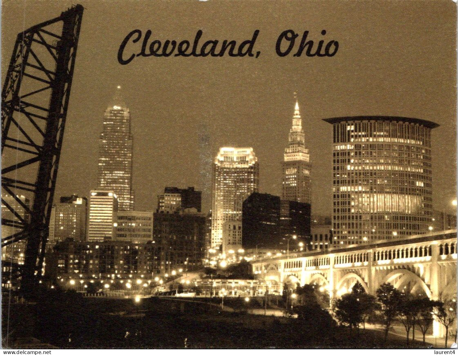 7-3-2024 (2 Y 21) USA (posted To Australia 2024 / Flower Stamp)  City Of Cleveland (b/w) - Cleveland