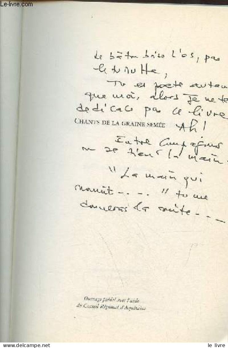 Chants De La Graine Semée - Collection Paul Froment N°57 - Dédicace De L'auteur. - Mwènè Okoundji Gabriel - 2014 - Livres Dédicacés