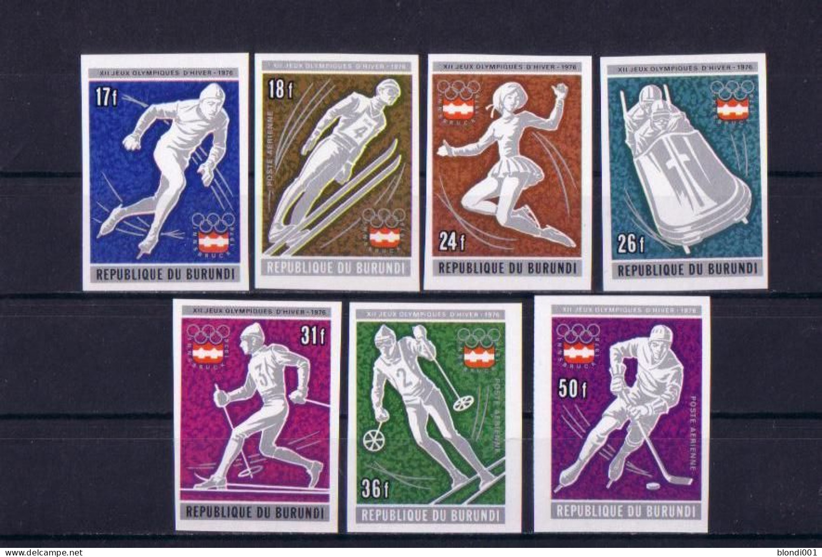 Olympics 1976 - Ice Hockey - BURUNDI - Set Imperf. MNH - Hiver 1976: Innsbruck