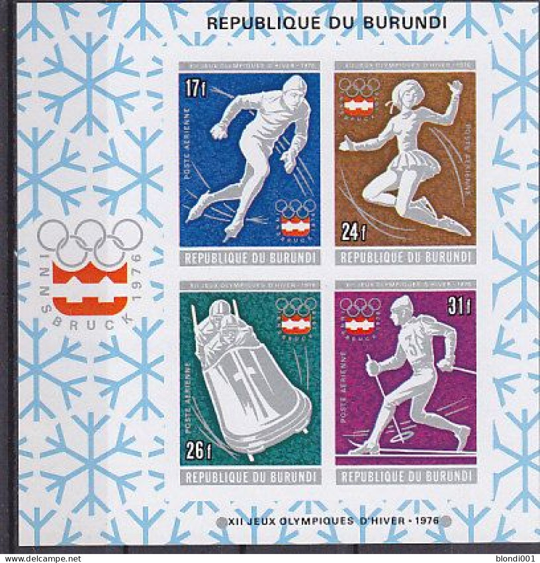 Olympics 1976 - Bob - BURUNDI - Sheet Imperf. MNH - Winter 1976: Innsbruck
