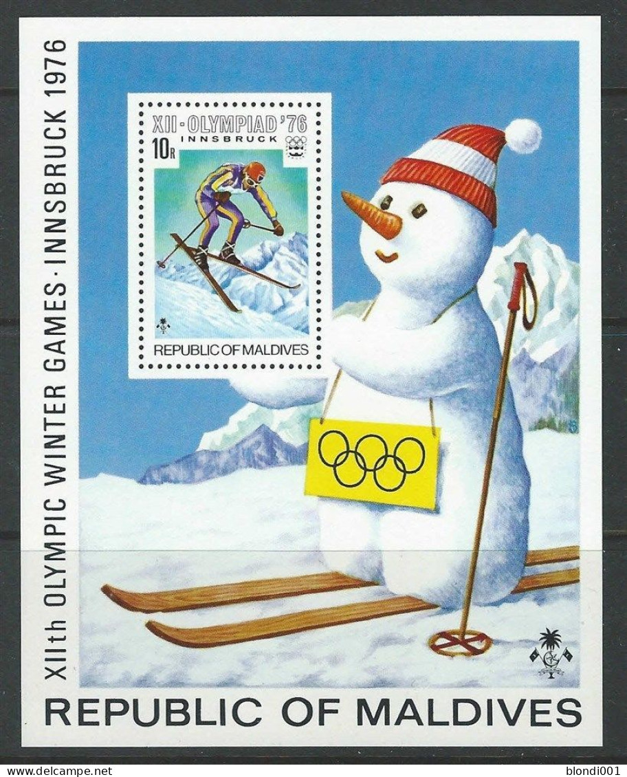 Olympics 1976 - Ski - MALDIVES - Sheet Perf. MNH - Hiver 1976: Innsbruck