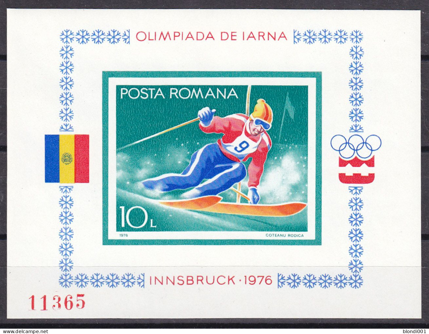 Olympics 1976 - Ski - ROMANA - S/S Imperf. MNH - Winter 1976: Innsbruck