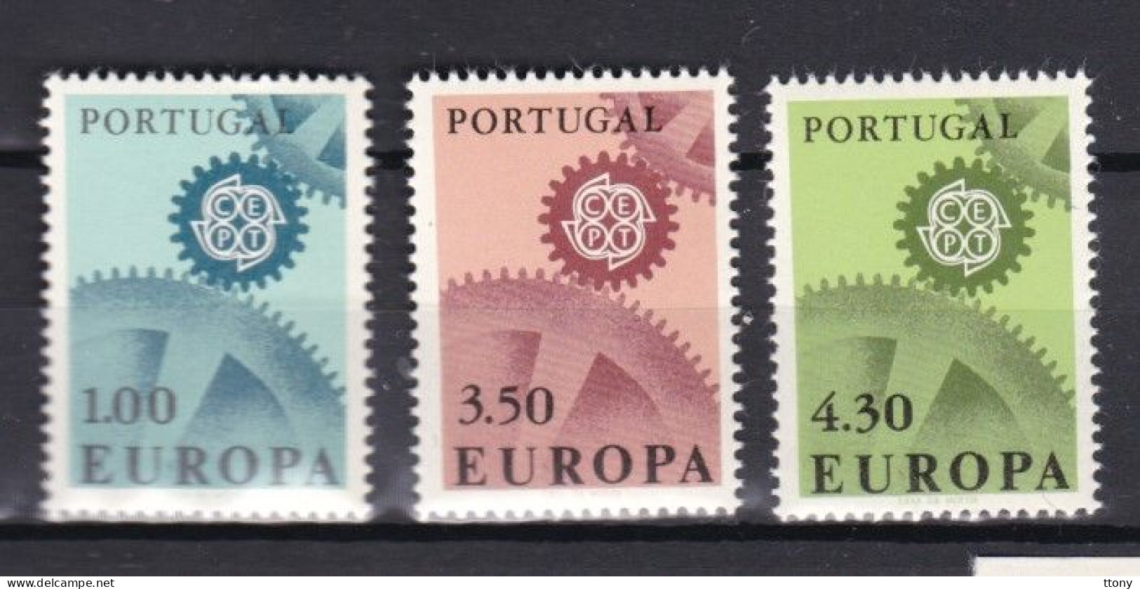 3 Timbres  Europa - CEPT  1967    Portugal Neufs **  N° Yvert & Tellier   1007 - 1008 - 1009  Europa - 1967