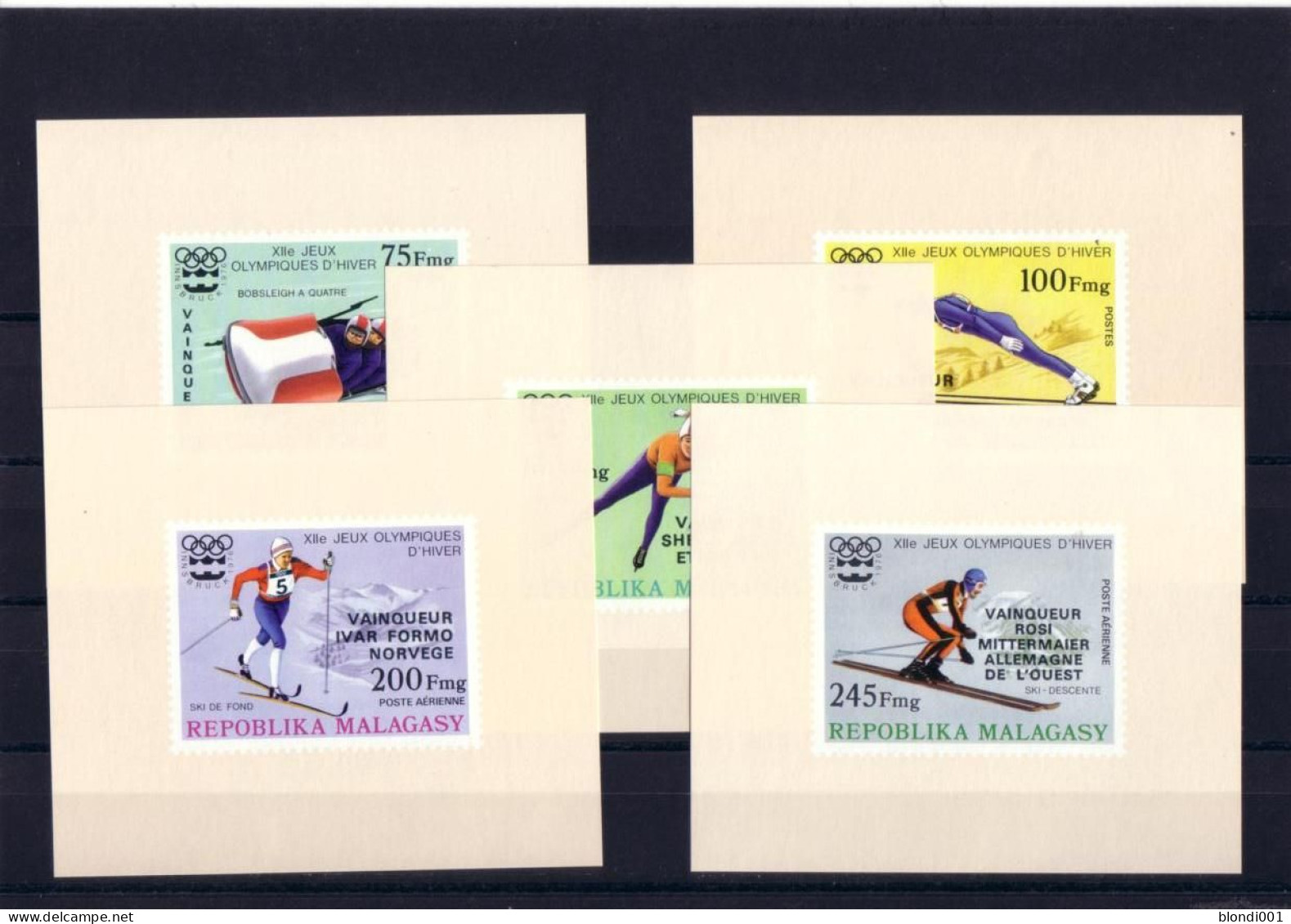 Olympics 1976 - Ski Jump - MALAGASY - 5 S/S Imp. Black Ovp MNH - Inverno1976: Innsbruck