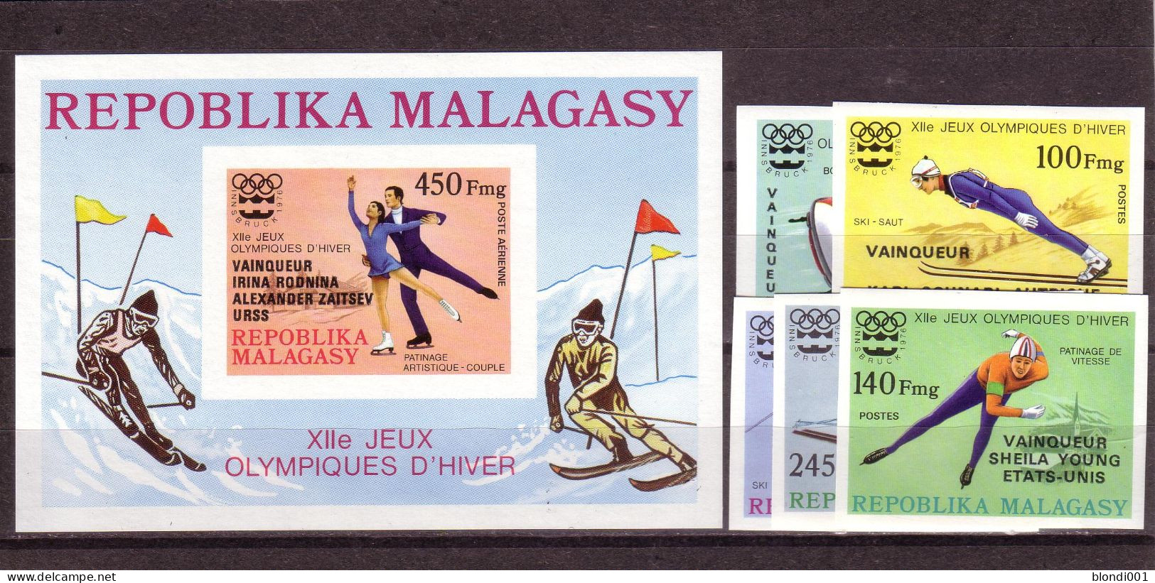 Olympics 1976 - Ski Jump - MALAGASY - S/S+Set Imp. Black Ovp MNH - Inverno1976: Innsbruck