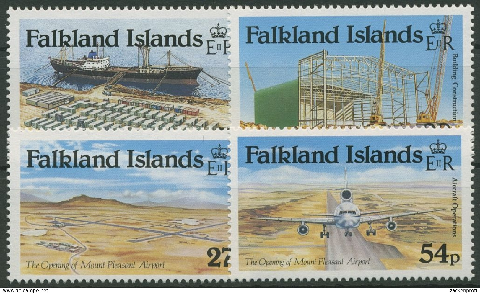 Falkland 1985 Flughafen Mount Pleasant Flugzeug 423/26 Postfrisch - Islas Malvinas