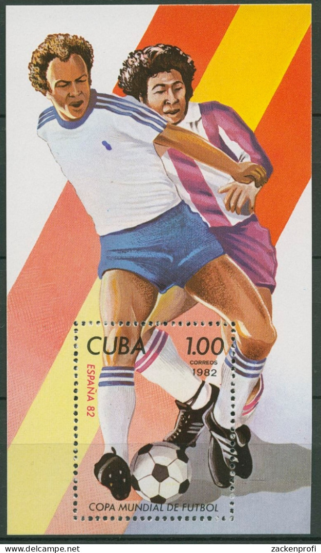 Kuba 1982 Fußball-WM Spanien Block 71 Postfrisch (C94072) - Blocs-feuillets